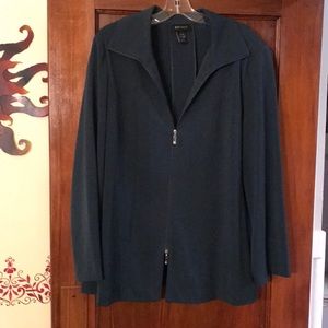 EUC dark teal zippered blazer